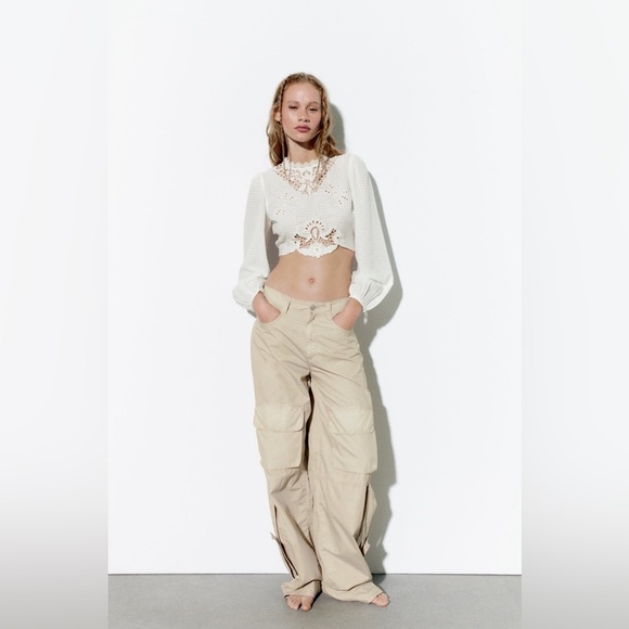 🦋 Bloggers Favorite 🦋 NWT Zara Embroidered Top Size L - Picture 6 of 16